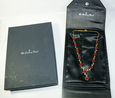 Danbury Mint Dozen Roses Drop Heart Necklace Swarovski Crystal