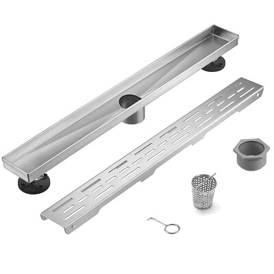 HEATGENE 5 Sizes Shower Drain - Rectangular Bathroom Shower Floor Drain