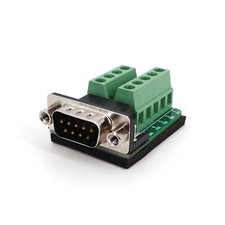 D-SUB DB9 Male Nut 9-Pin Plug Breakout Terminals Solderless Connector Adapter