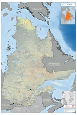 Topographic Wallmap - Quebec | Stretched Canvas | 20" x 30"