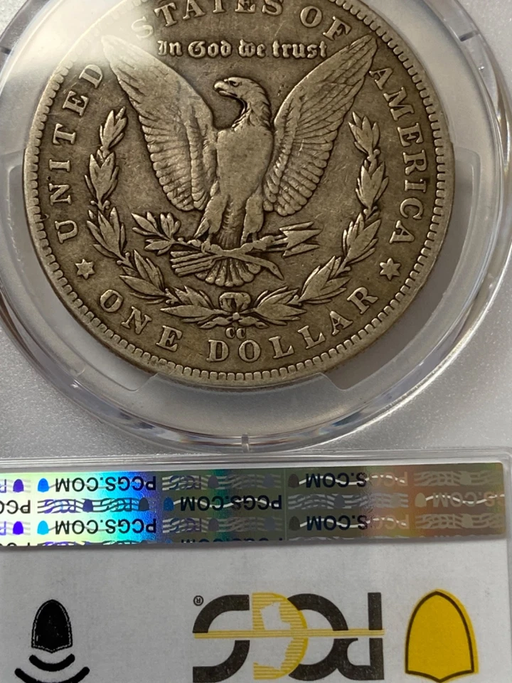 1889 cc Morgan Dollar PCGS F12 - CAC     - Great Original Looking Key Date - Image 4 of 4
