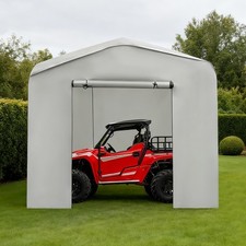 12x12 Foot Portable Carport with Roll Up Door, Waterproof Outdoor Garage Shelter