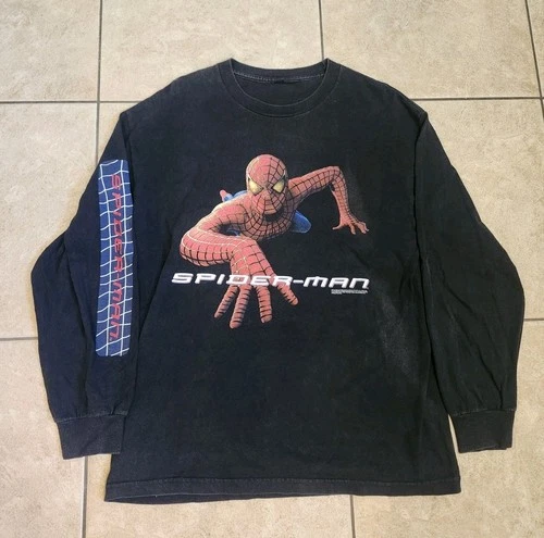 Spider-Man Hollywood Video Promo LS Shirt Tobey 2000s vintage concert t-shirt, vintage, size L, single stitch, B+ condition