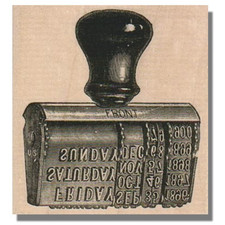 Mounted Rubber Stamp, Retro Stamp, Words Front Antique Letter Number Media Vtg