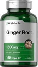 Ginger Root Capsules 1500 mg  150 Pills  Non-GMO, Gluten Free  by Horbaach