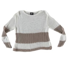 Alp n Rock ANR+ Tatum Sweater Beige Ivory Cotton Open Knit Beachy Small $310