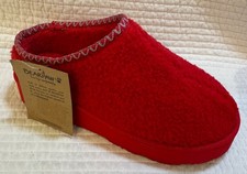 BEARPAW SNUGGLE MARTIS CLOGS INDOOR/OUTDOOR SLIPPER FAUX FUR RED SIZE 8