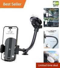 Reliable Long Arm Phone Holder for Cars - Supports All Smartphones, Easy Install