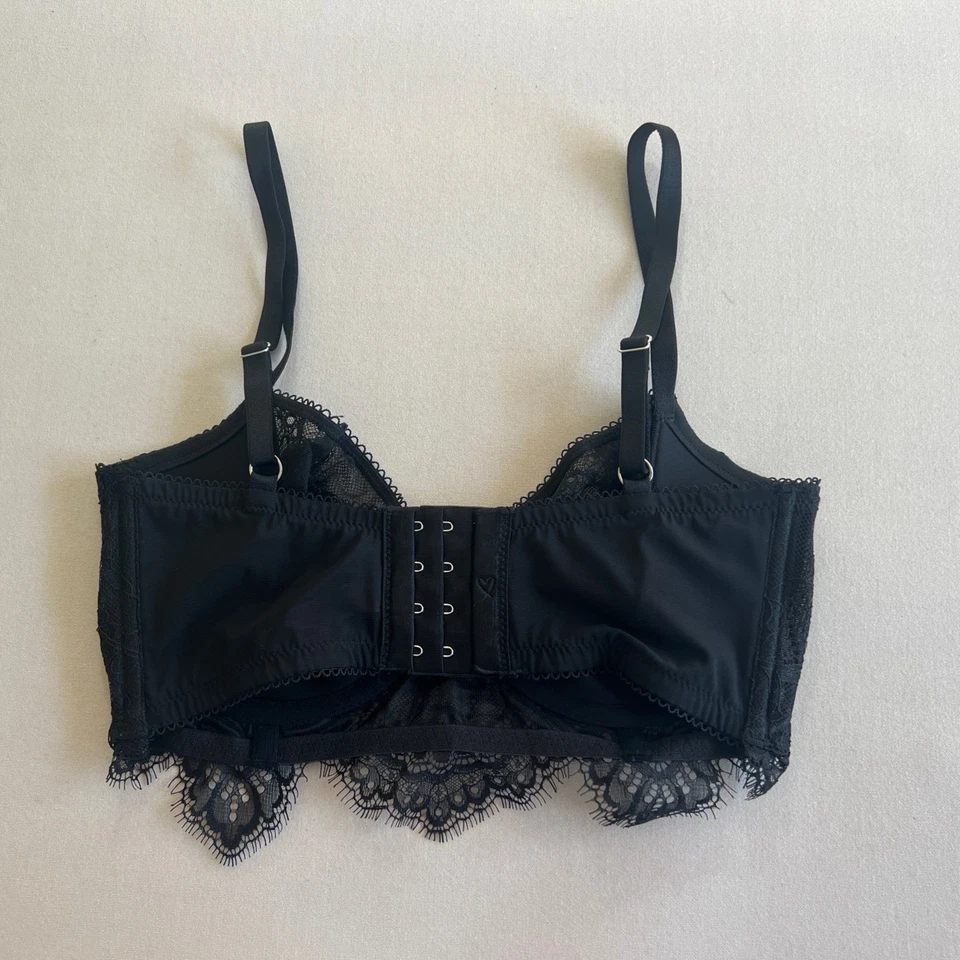 Victoria's Secret Bra 32DDD Dream Angels Push-Up Without Padding Black Lace C1 - Image 4 of 4