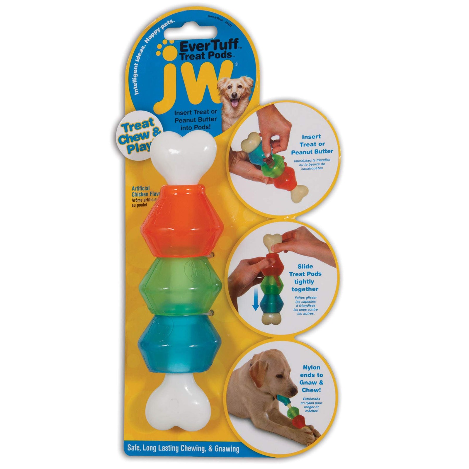 JW Pet Company EverTuff Nylon Treat Pod - Large, Orange, Green, Blue 