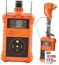 RV Surge Protector 50 Amp - 20000J RV Adapter Plug with Waterproof 50A Orange