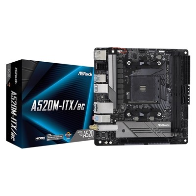Asrock A520M-ITX/AC Amd Sockel Am4 Mini Itx Hdmi/Displayport USB 3.2 Gen1 M