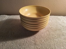 Vintage Tupperware Yellow Cereal Bowls Set of 6, 6โ Made in USA #890-34