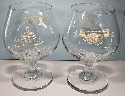 RARE Alesmith Brewing Barrel Aged Reserve stem tulip beer glass set aged ale NOS