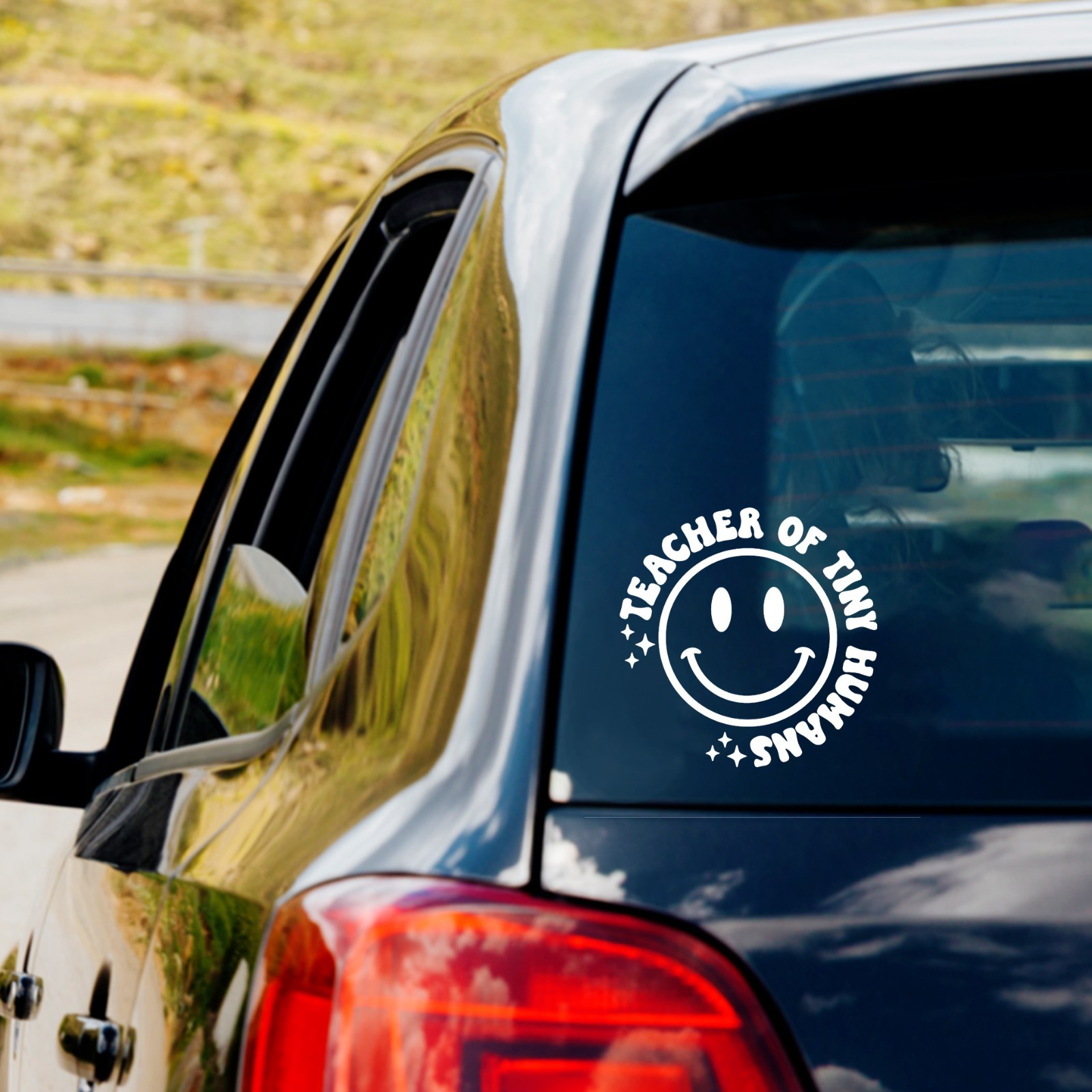 Car Truck Window Laptop Retro Smile