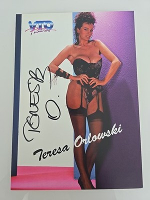 TERESA ORLOWSKI XL A5 Autogrammkarte Autogramm SIGNIERT Format Erotik Autograph 