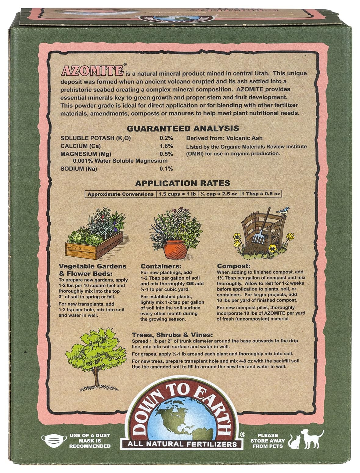 Down to Earth Organic White Azomite Powder for Improving Plant Growth 0-0-0.2...