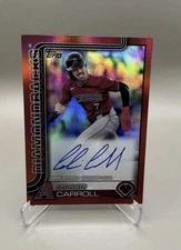 2025 Topps Corbin Carroll Flagship Real One Auto 2/5 Red Refractor Color Match. 
