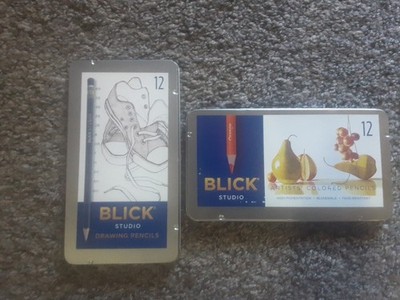New Blick Studio 24 Artists' Pencils- Set of 12 Blendable High Pigment / 12 Blk