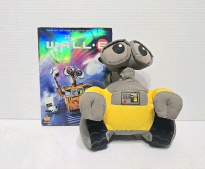 Vintage Disney Store Wall-E Plush Stuffed Robot Lot Pixar Soft Toy 7'' PLUS DVD