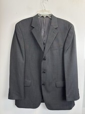 Andrew Fezza Blazer Mens 42R Worsted Wool 3 Button Grey Sport Jacket