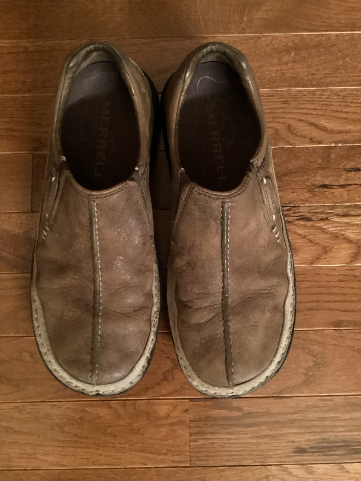 Mocassini Merrell scamosciati uomo taglia 8 5 marrone stile "TanPeat Moss"