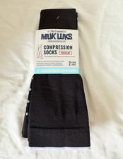 MUK LUKS Women s Compression Socks 2 Pairs 6-10 Polka Dot Black/White