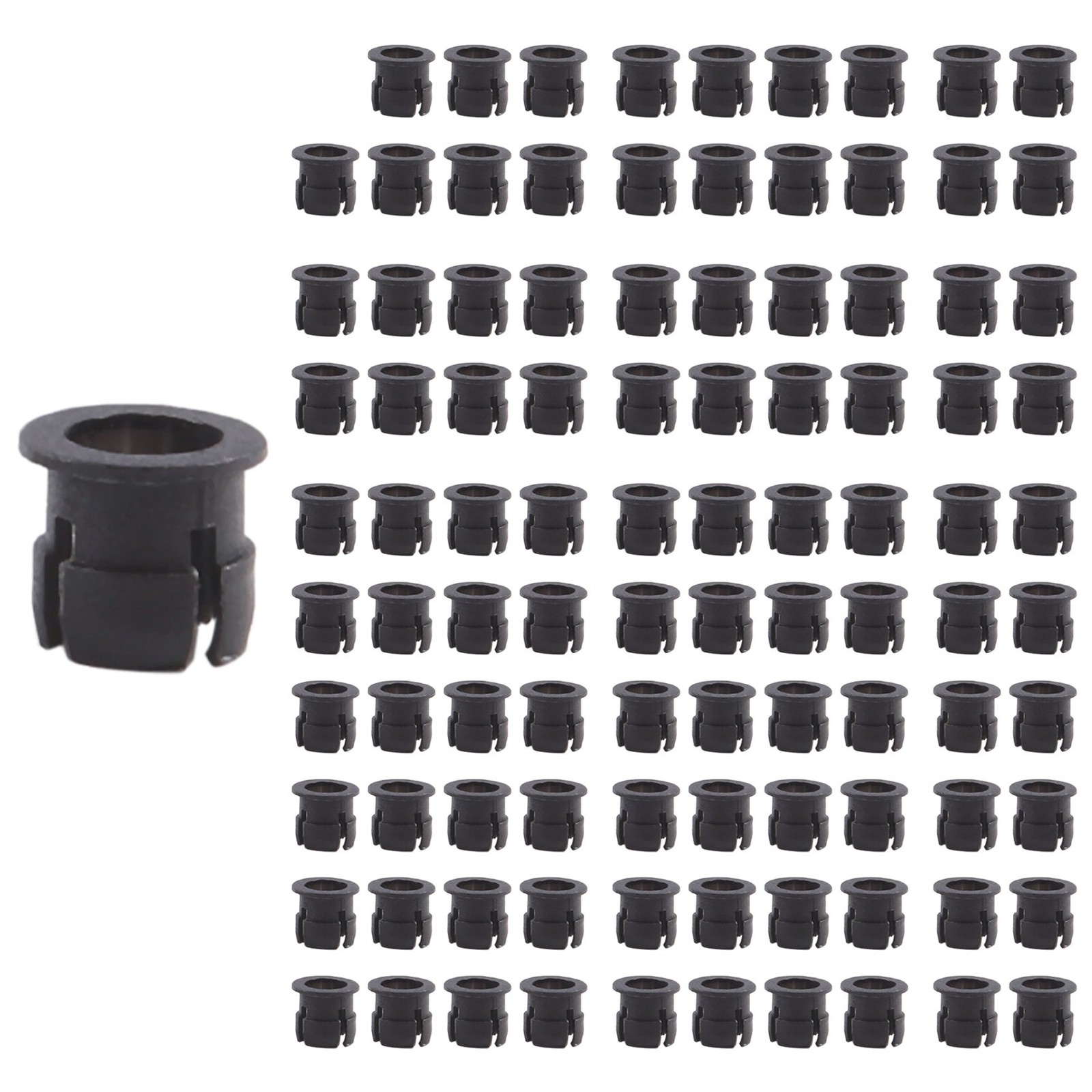 100 Pieces Black Plastic 5mm LED Clip Holder Display Panel Mount Cases X8V21859