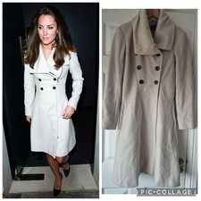 Reiss Olivia Cream Wool Princess Cashmere Coat S Uk 8 Us 4 ASO Kate Middleton