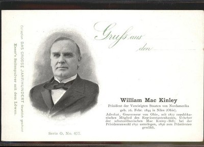 Politician President William Mac Kinley