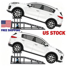 Hydraulic Service Ramps 5 Ton 9.8-16.2 Lift Black Heavy-duty Steel Garage Grey Hydraulic Service Ramps 5 Ton 9.8-16.2 Lift Black Heavy-duty Steel Garage Grey