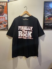 Vintage THE ROCK WWE Finally Has Come Back Wrestling T-Shirt 2XL Black Indy WWF