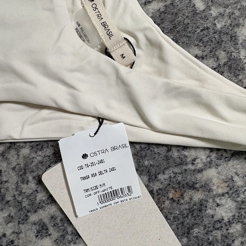 Ostra Brasil 2 Pcs Bikini Tanga Asa Delta Sz M And Top Shell Sz M Off White NWT - Image 3 of 4