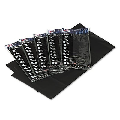 Tablemate Table Set Rectangular Table Covers, 54'' x 108'', Black, 6/Pack
