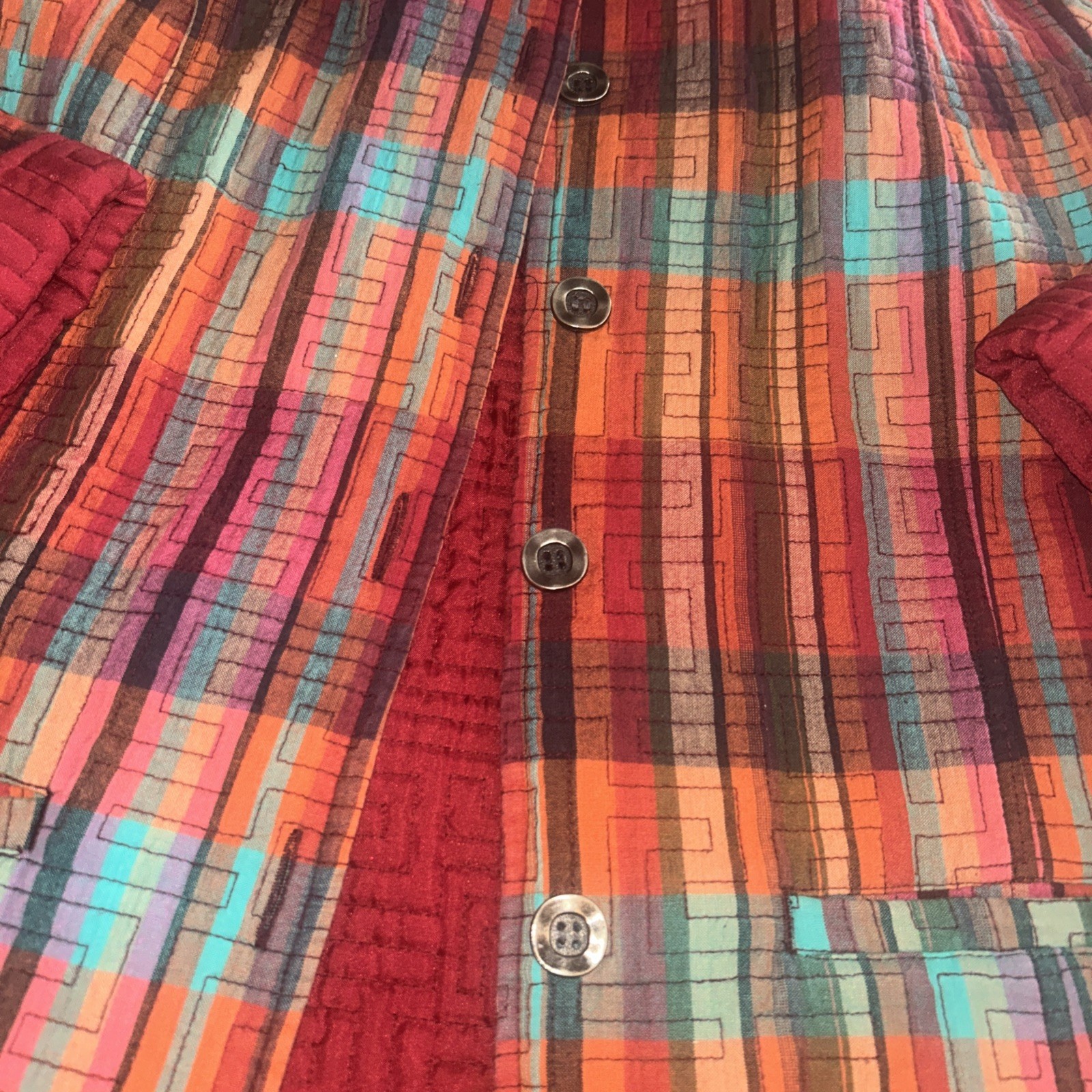 Quilted Patchwork Jacket  Size M Lightweight Pock… - image 2