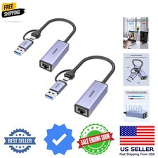 USB Ethernet Adapter 1000 Mbps, Pack of 2 USB to RJ45 Gigabit Ethernet LAN Ne...