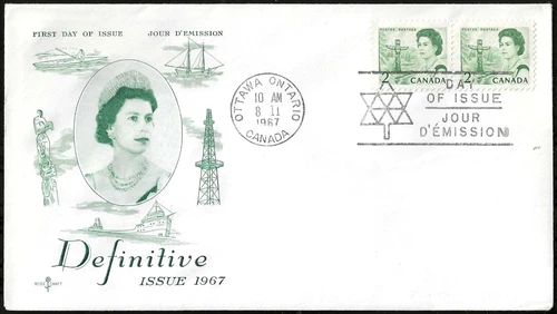 🍁Canada  #455     "QUEEN ELIZABETH II"   Fine Used  1967  First Day Cover
