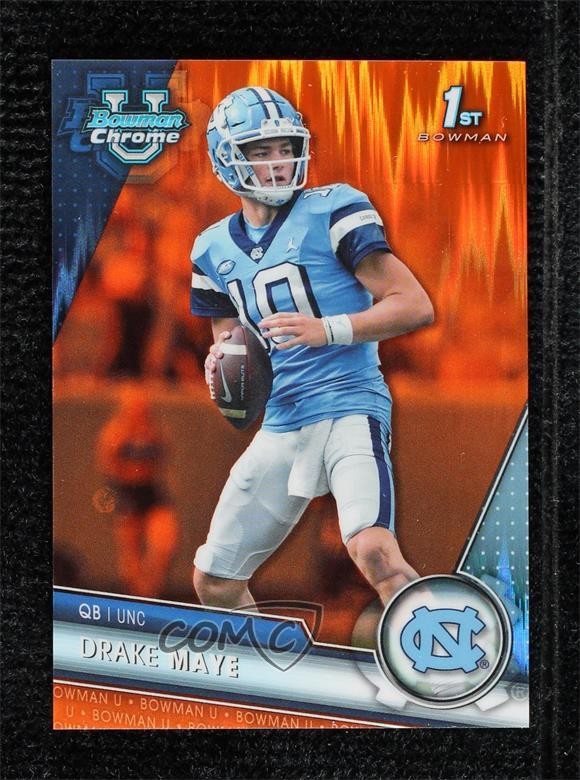 2023 Bowman U Chrome Orange Surge Refractor 23/25 Drake Maye #200
