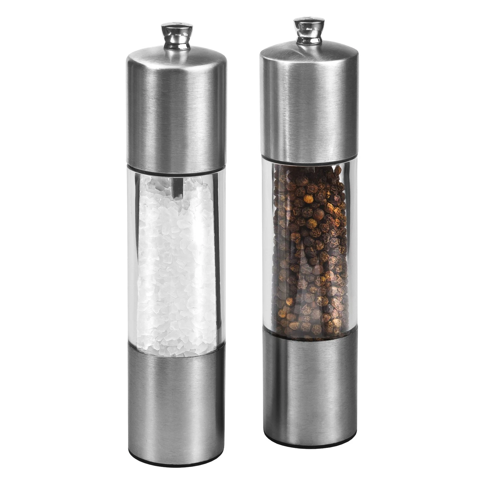 Everyday Salt & Pepper Mill Gift Set - Filled Salt & Pepper Grinders - Refill...