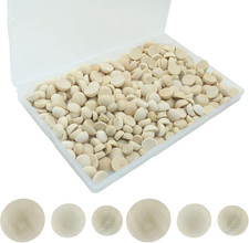 300pc Half Wooden Beads 10/12/15mm Unfinished Split Wood Balls for DIY Craft Art