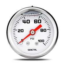 0-100 Psi Fuel Pressure Gauge 1-12 Dial Size 18 Npt Back Mount Glycerin
