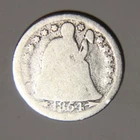 1854 P Seated Liberty Dime 10C Cents Coin Silver, Arrows!