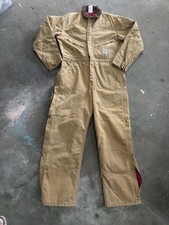 Carhartt X01 BRN Quilt-Lined Duck Coveralls Brown Men's Size 42 Reg