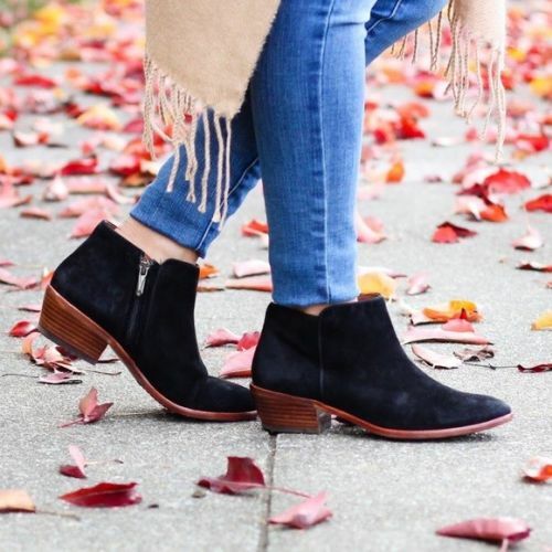 sam edelman black suede booties