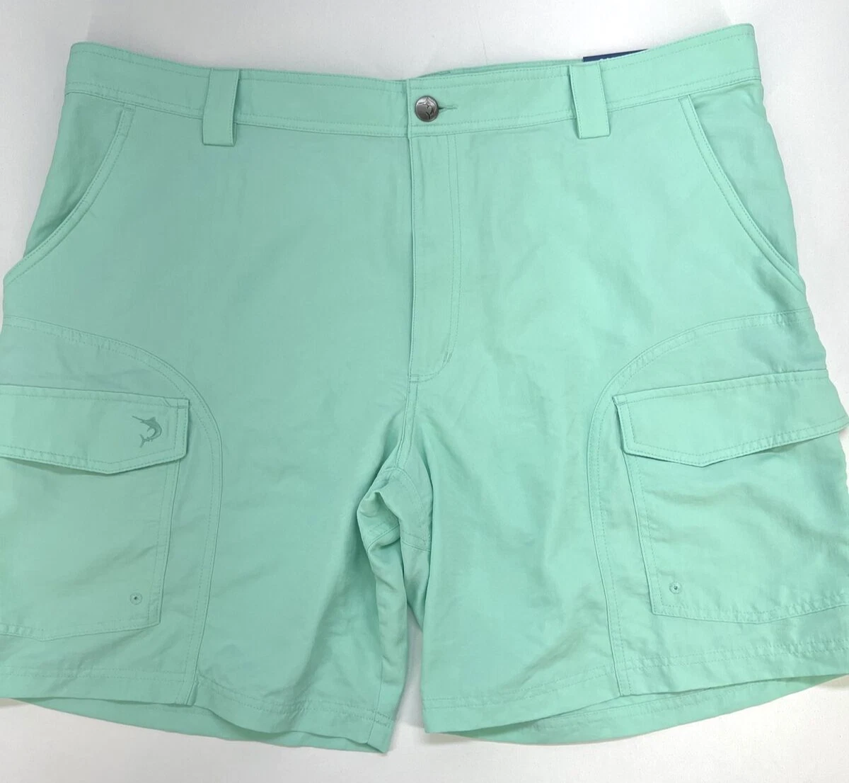 Reel Legends Performance Nylon Quick Dry Zip Flat Front Shorts Men 44 Mint Green