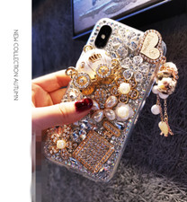Girls Cute Heart Luxury Bling Glitter Diamond Women Sparkly Crystal Case Cover