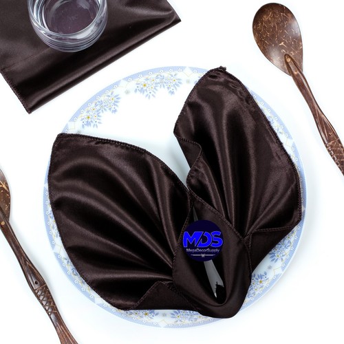 Serviettes de table carrées en satin 12 pouces/20 pouces mouchoir fête de mariage - LIVRAISON GRATUITE - Photo 24/45