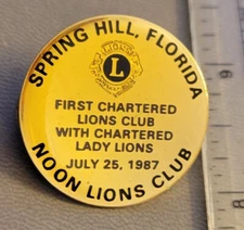 July 25, 1987 Spring Hill, Florida - First Chartered -  Lions Club Pin #070