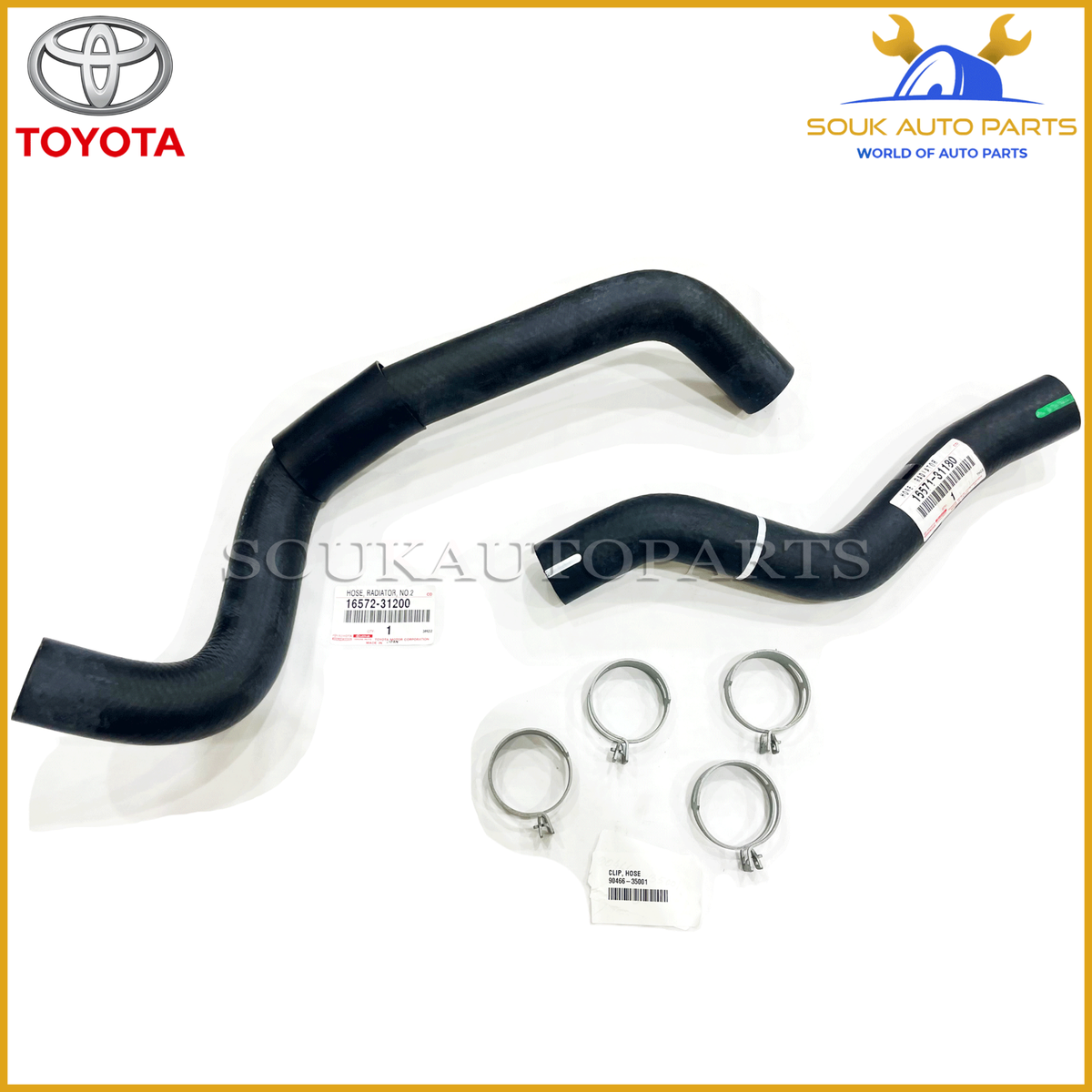 16572-31200 16571-31180 & 90466-35001 Genuine Toyota RADIATOR HOSE