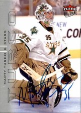 Marty Turco Signed Auto 2009-10 Fleer Ultra card Dallas Stars